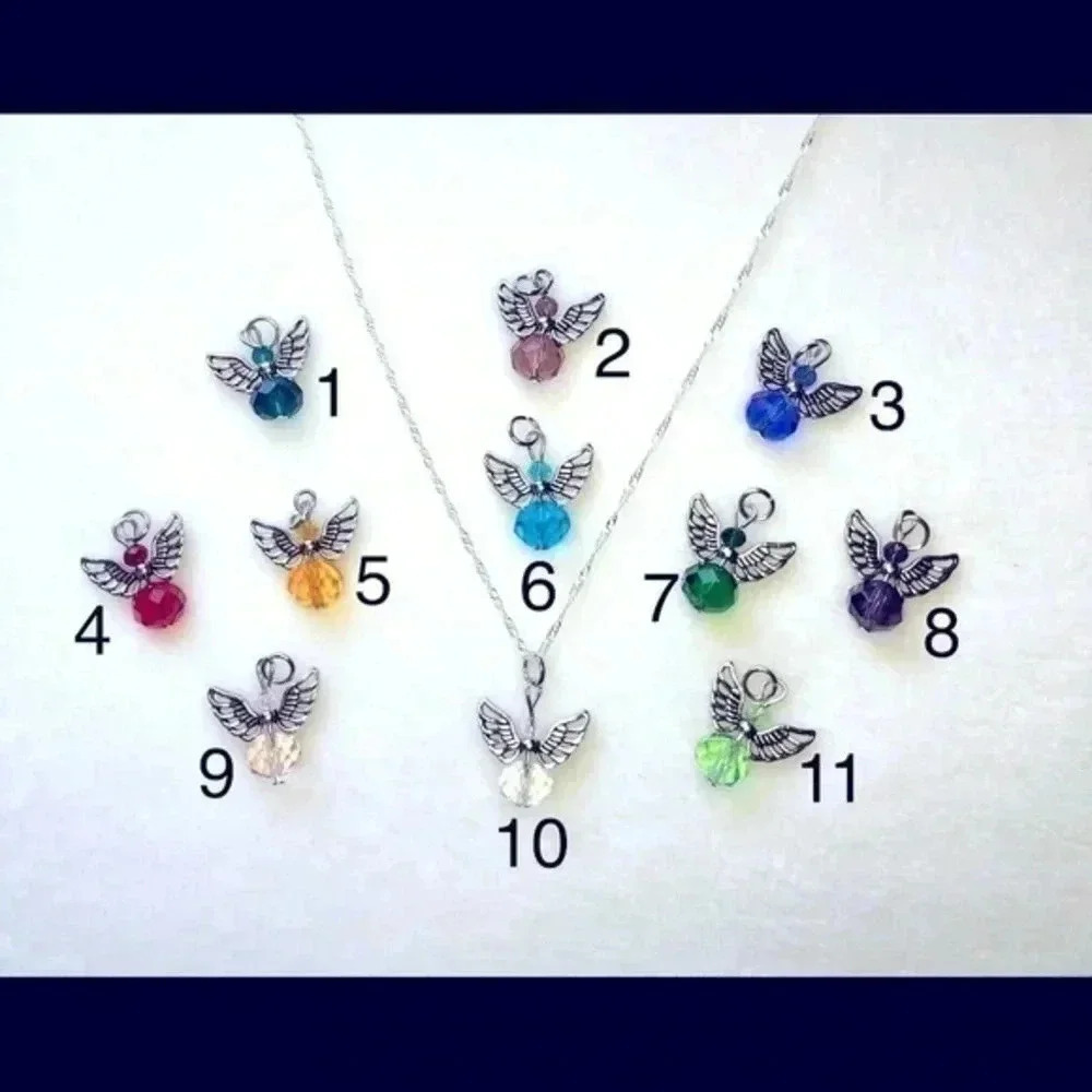 Handmade Angel Gemstone 925 Sterling Silver Necklace